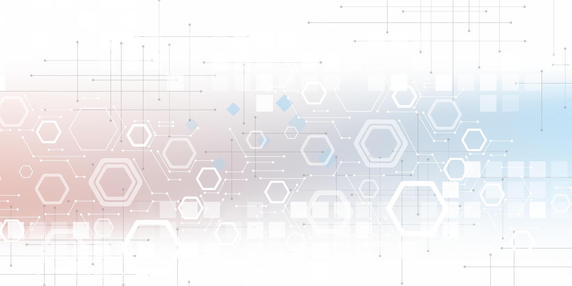 futuristic circuit high computer technology business background with abstract hexagon vector