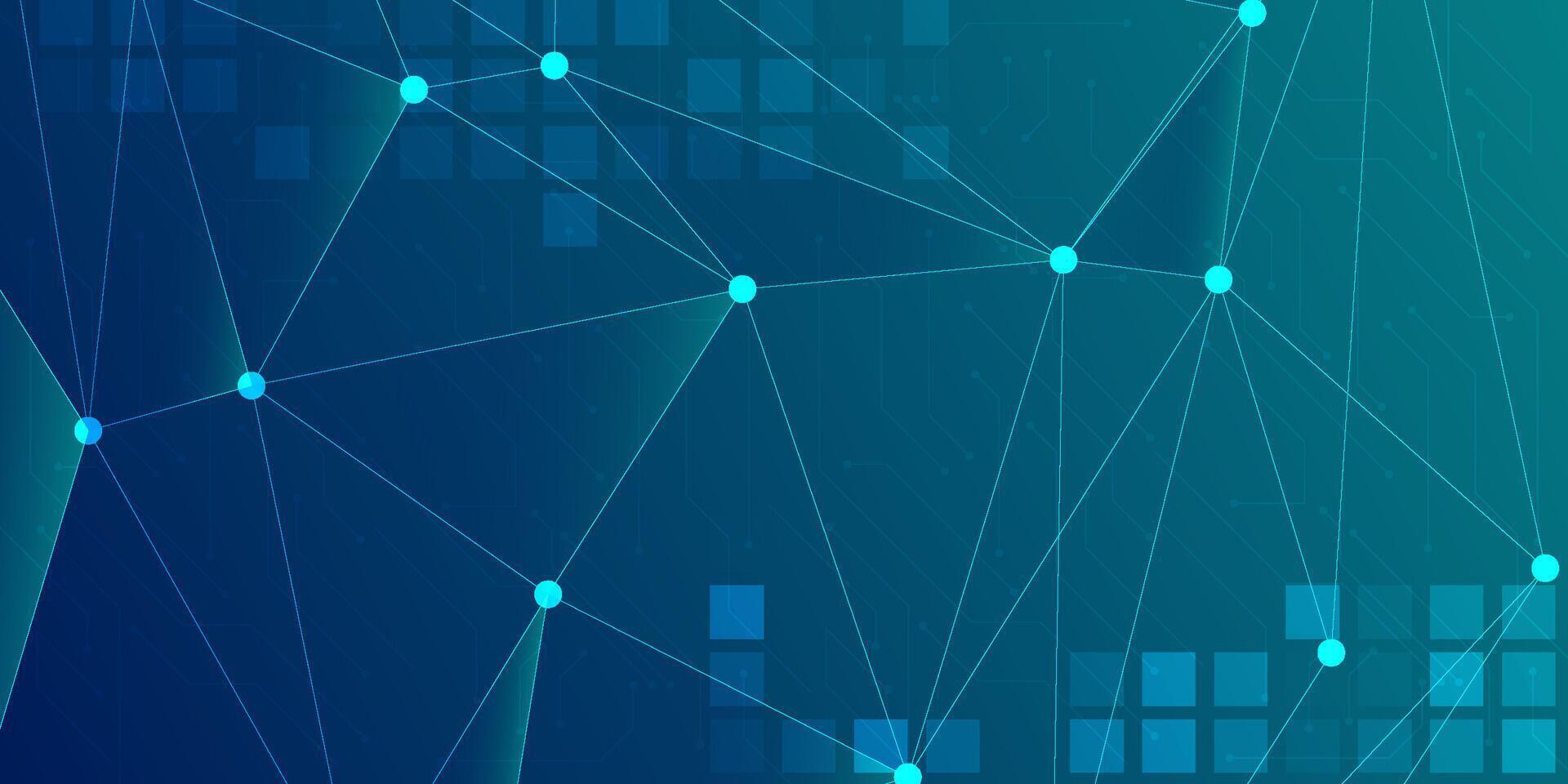 Digital technology banner blue green background concept, cyber technology light effect, abstract tech, innovation future data, internet network, Ai big data, lines dots connection, illustration vector