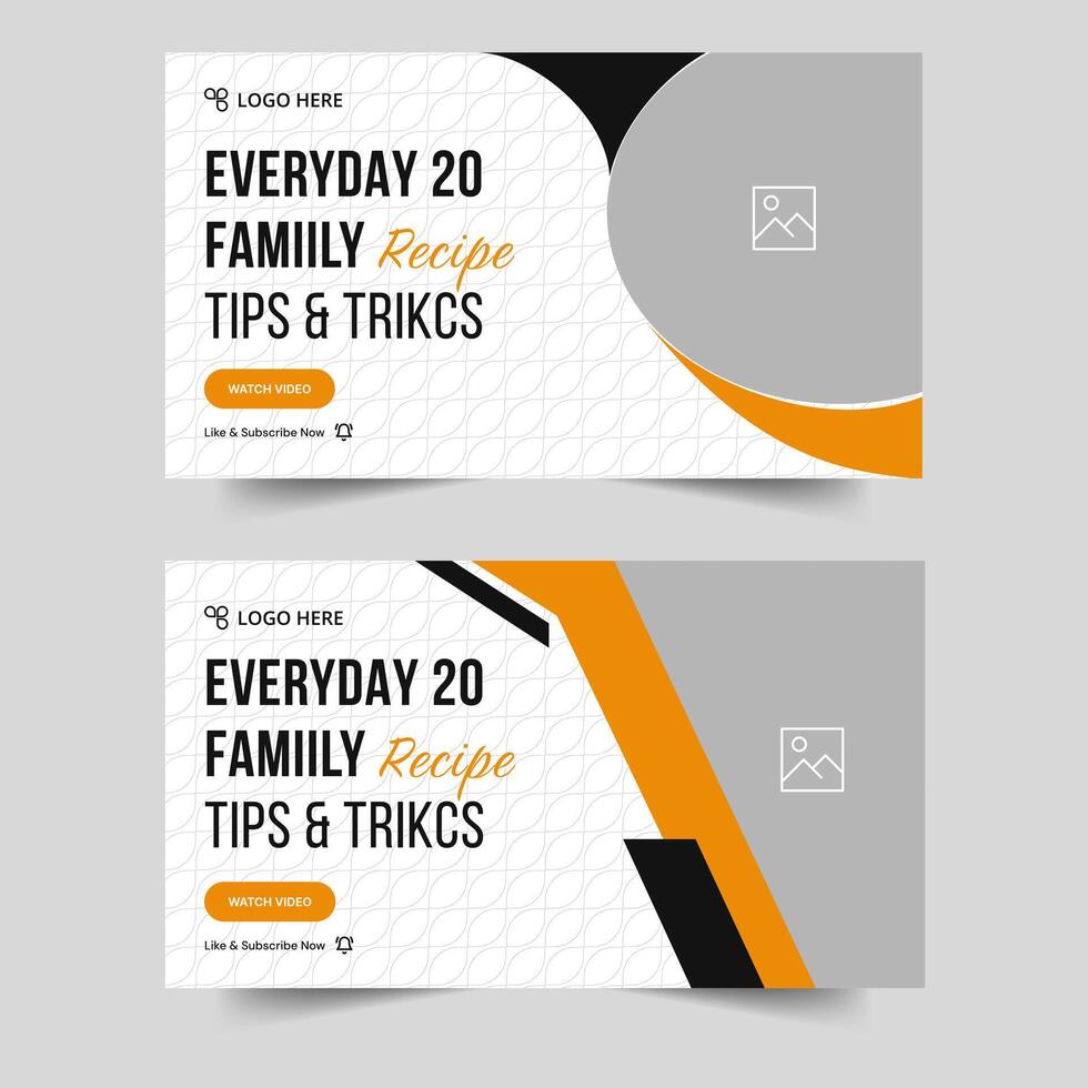 Best food recipe tips and tricks cover banner template design, food recipe techniques cover banner template design, fully eps 10 file format vector
