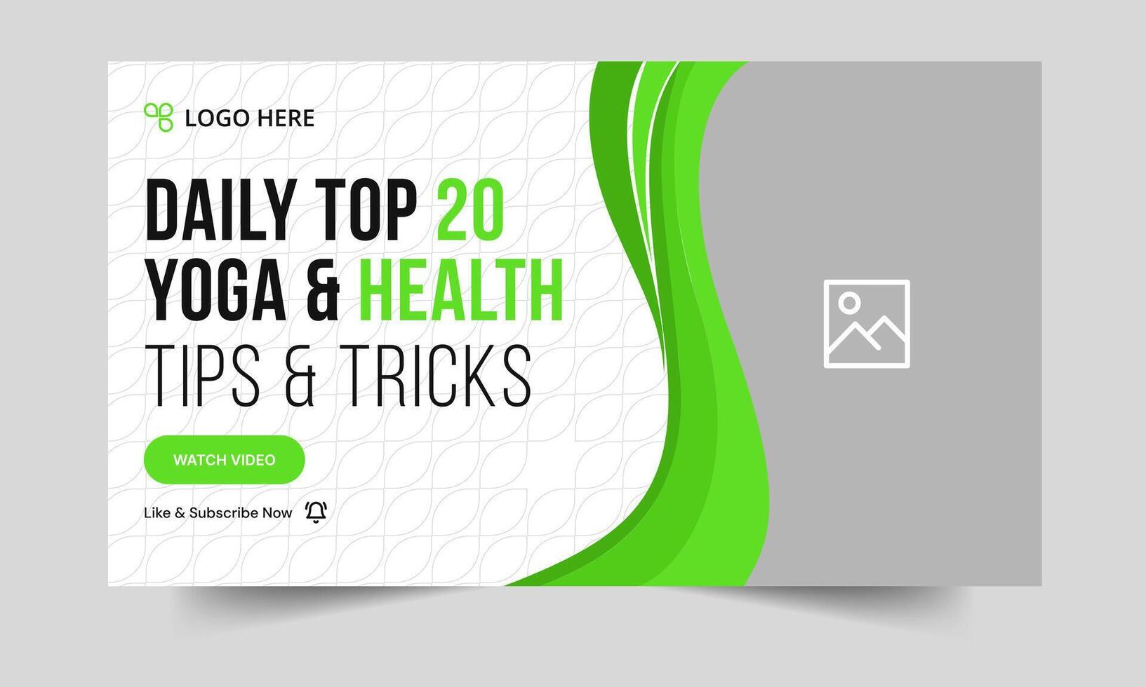 Editable body fitness tips and techniques thumbnail banner design, yoga tricks and body massages tips cover banner design, editable eps 10 file format vector
