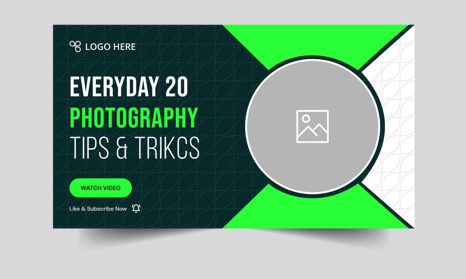 Customizable photography thumbnail banner design, editable EPS 10 file format, customizable cover banner, wedding photography thumbnail banner design vector
