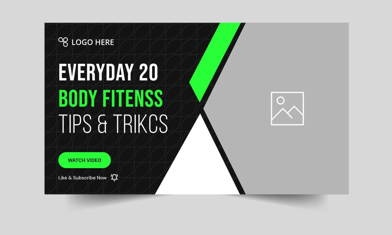 Everyday yoga and fitness tips and tricks thumbnail banner design, daily fitness training techniques, editable eps 10 file format vector