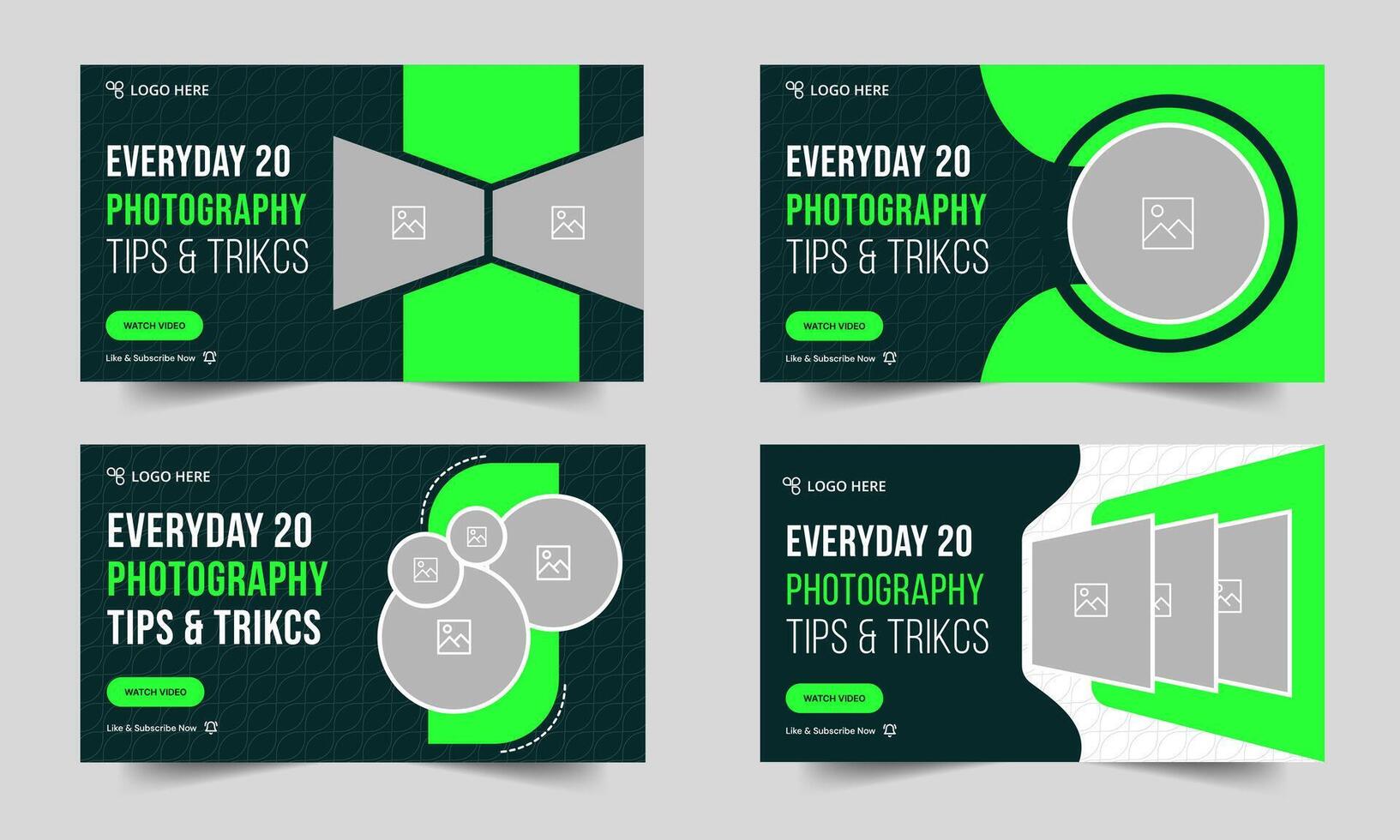 Best bundle photography tips and tricks thumbnail design, customizable eps 10 file format vector