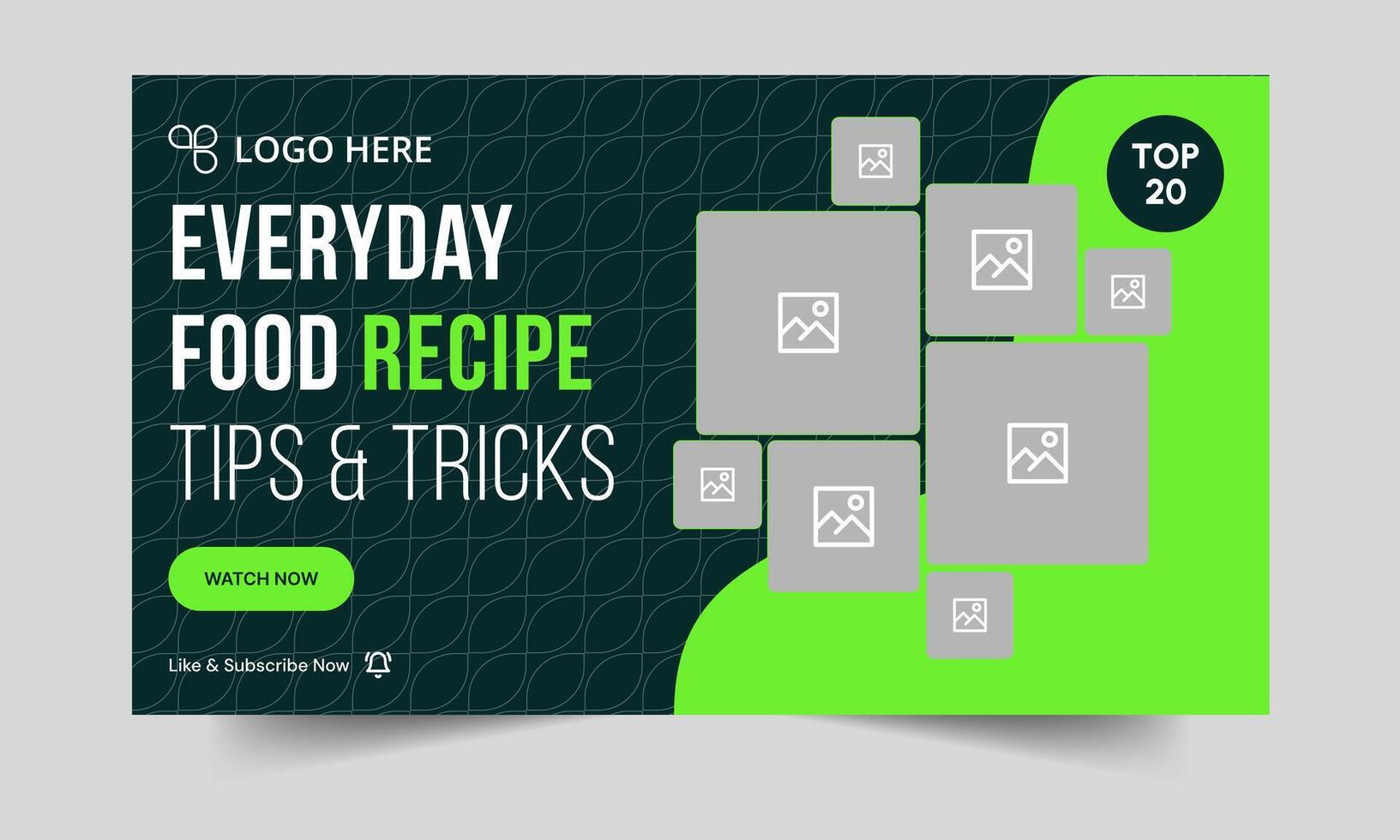 Tasty food recipe daily tips and tricks cover banner design, delicious food recipe tips and tricks cover banner design, editable eps 10 file format vector