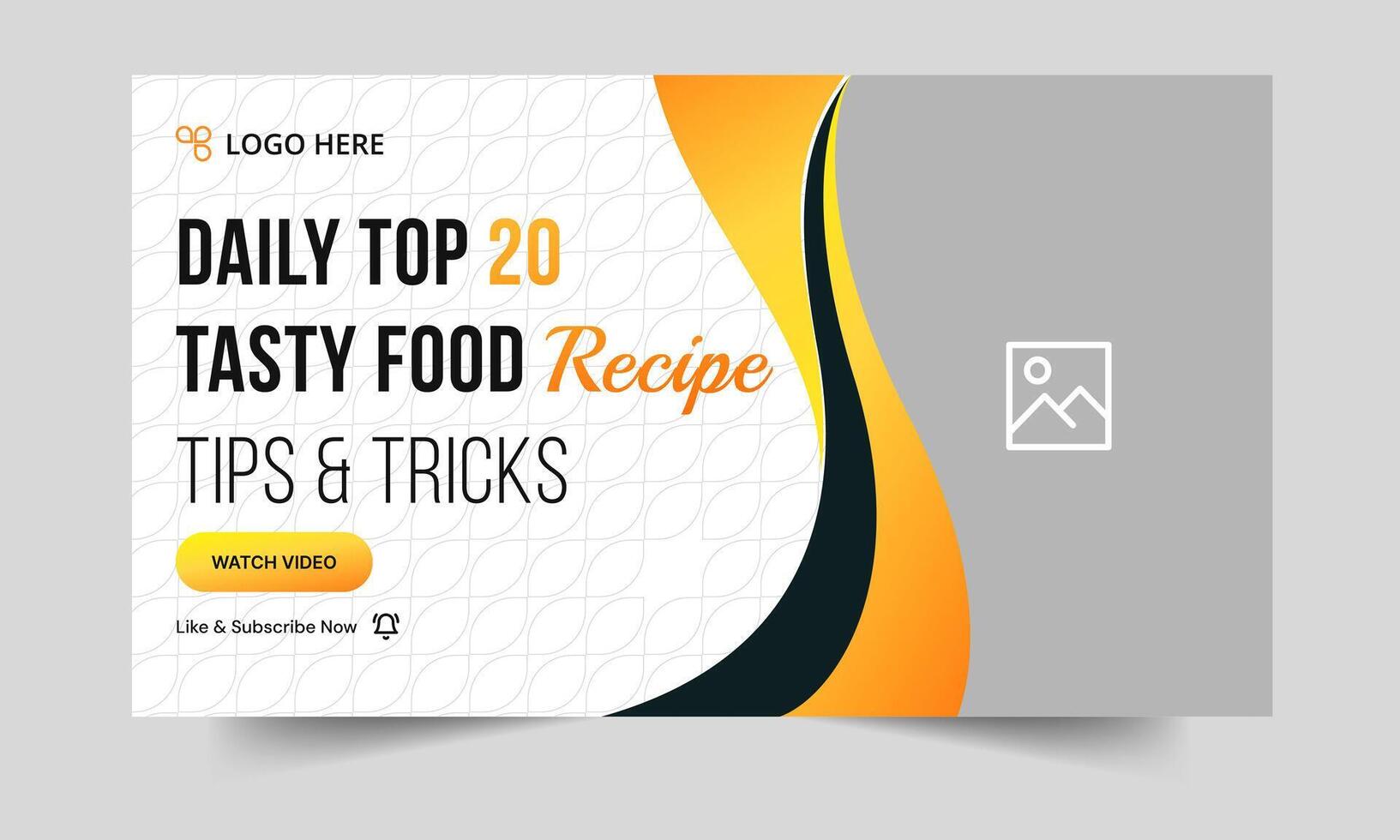 Restaurant food recipe tips and tricks thumbnail banner design, daily delicious food recipe techniques cover banner design, fully editable eps 10 file format vector