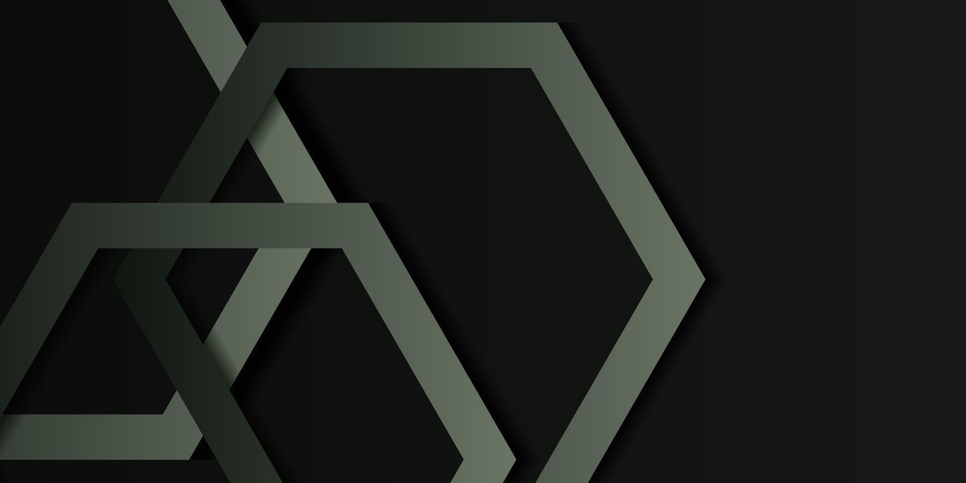 Abstract dark hexagonal pattern background. 3D hexagonal concept banner design. Eps10 vector