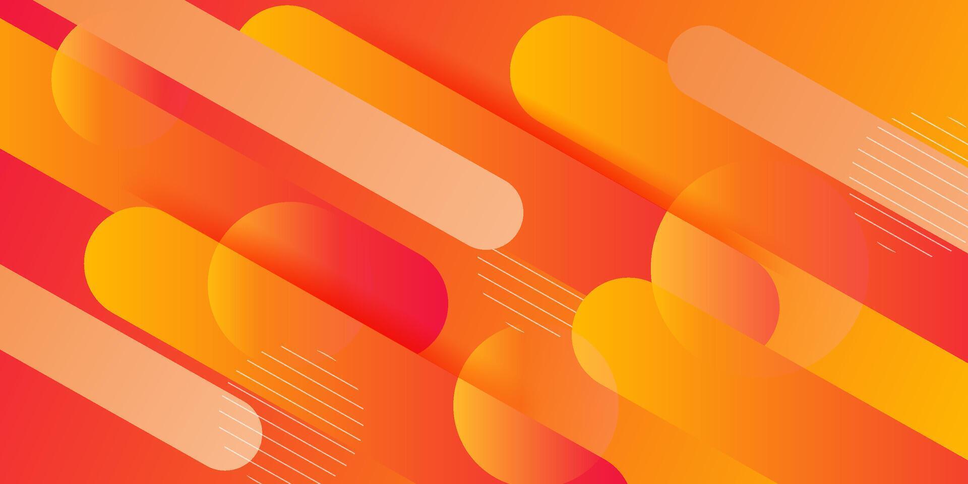 Dynamic abstract bright orange gradient illustration background with simple rectangle shadow pattern with 3D look. eps10 vector