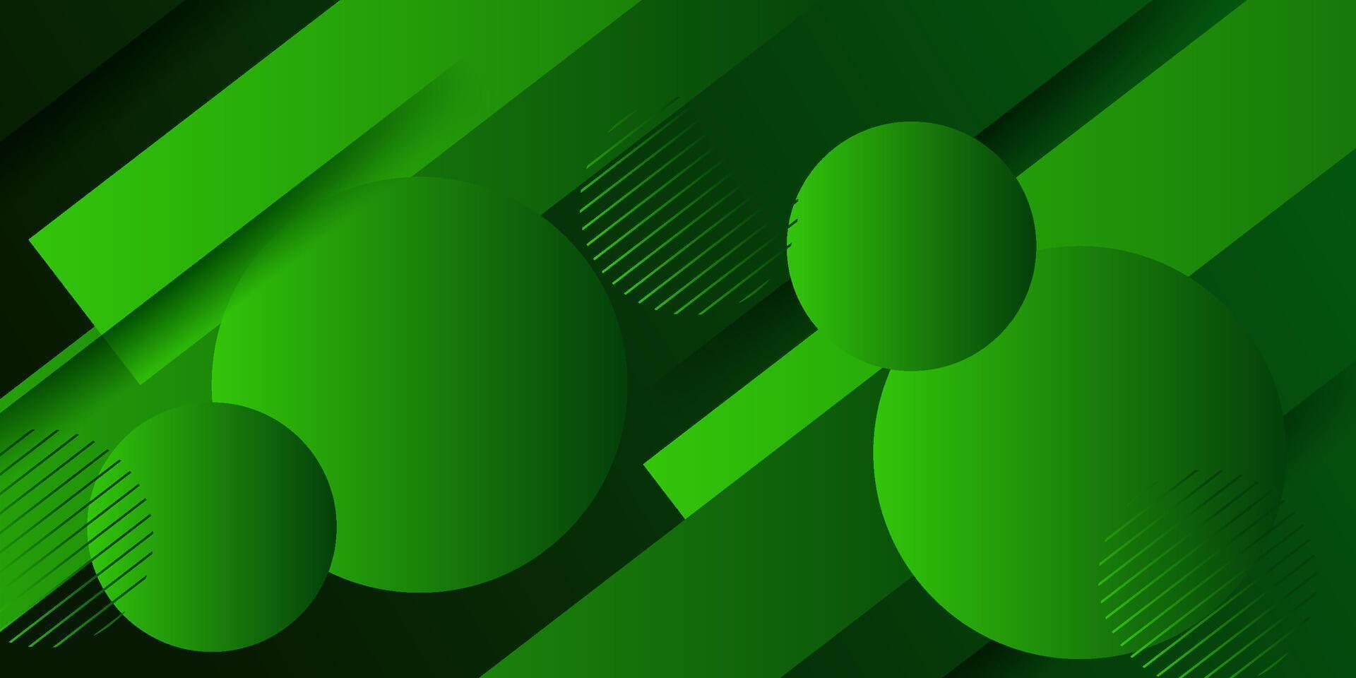 Abstract green 3D geometric background overlapping with simple square and circle pattern. Colorful background design. Bright and modern concept pattern. eps10 vector