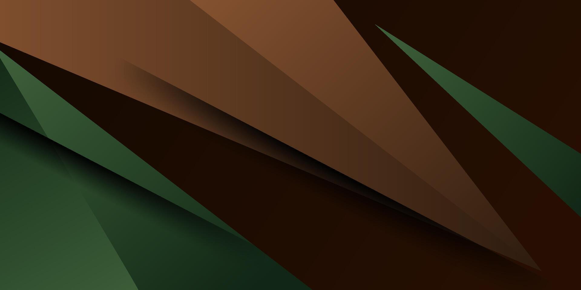 Abstract green and dark brown triangle background. Simple overlapping triangle shape pattern background. Eps10 vector