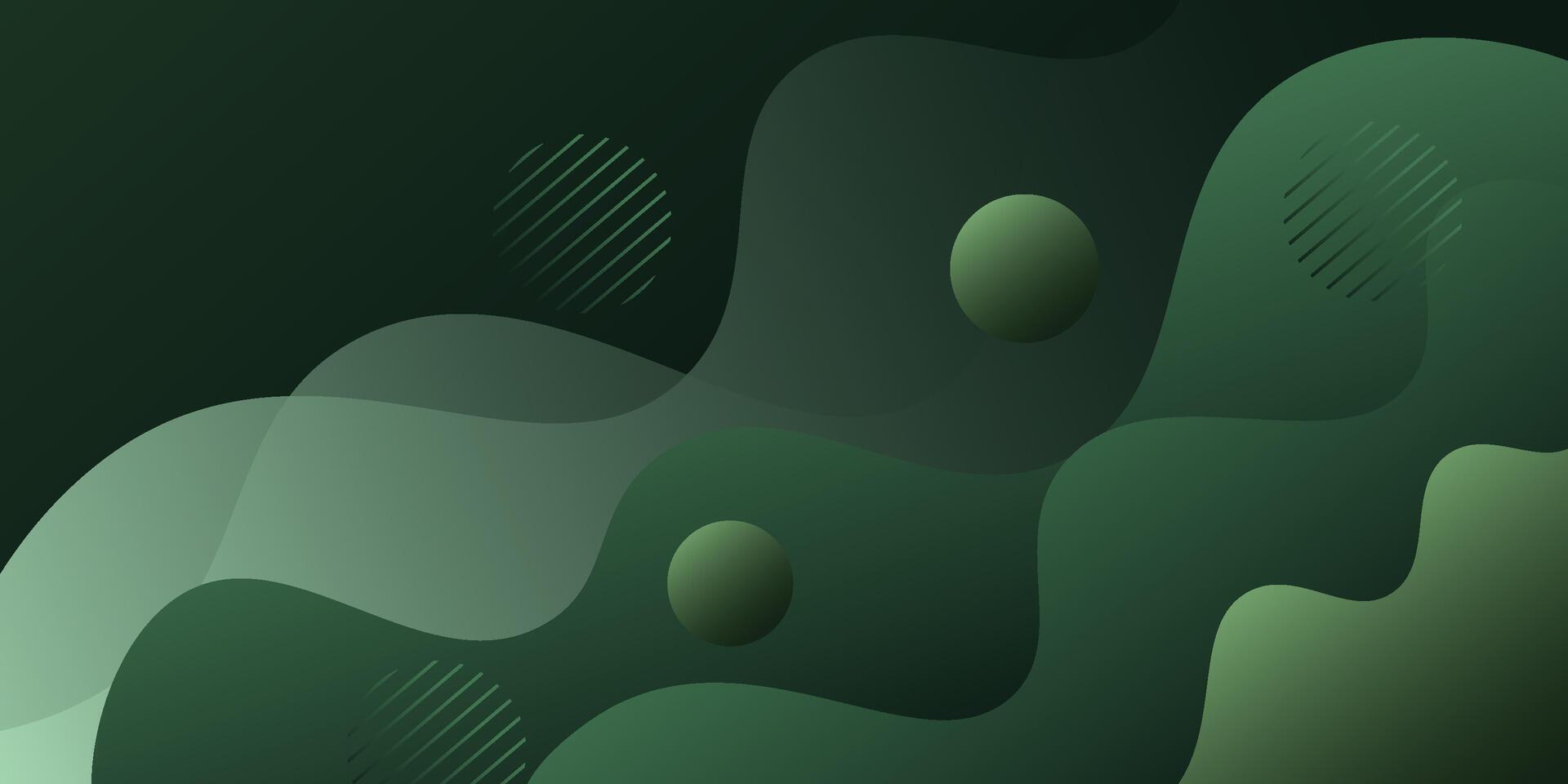 Abstract background with dark green wave design for banner cover, book brochure and other graphic design elements. Eps10 vector