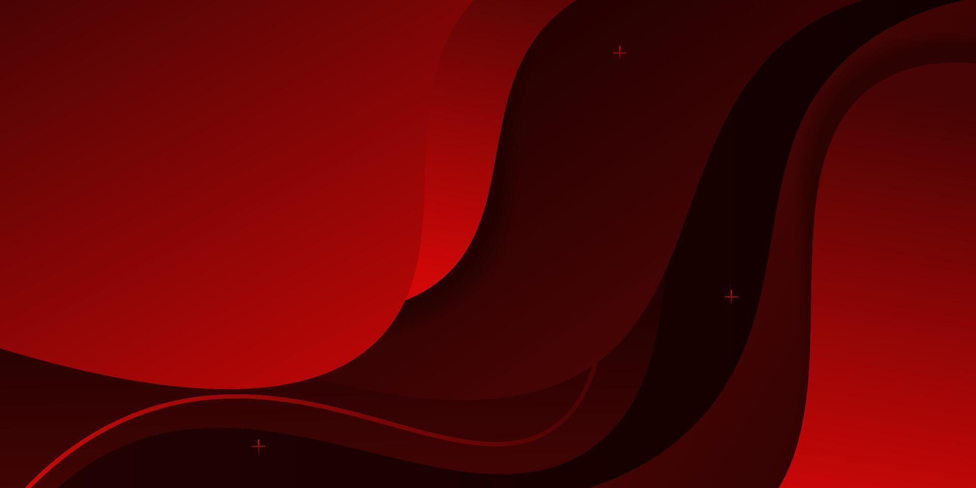 Abstract red 3D wave background. Overlapping paper cut fluid pattern. Eps10 vector