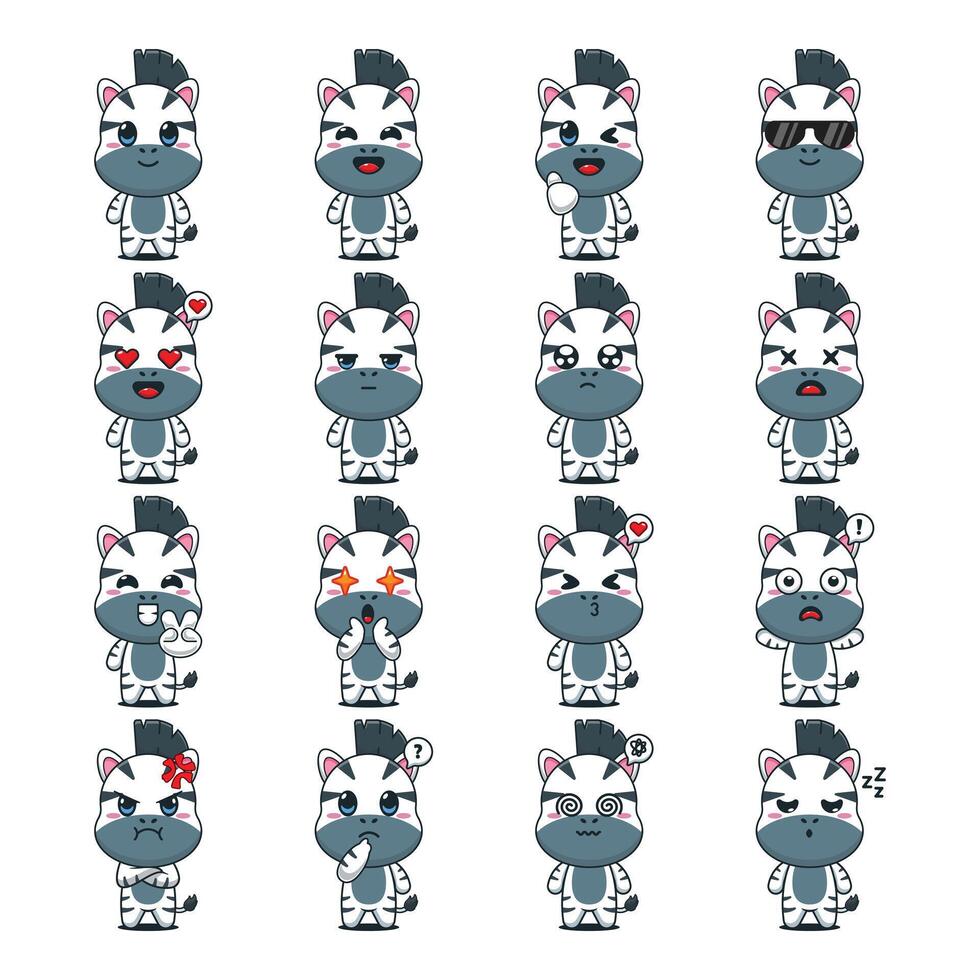 Cute Zebra Cartoon Mascot Character Illustration vector