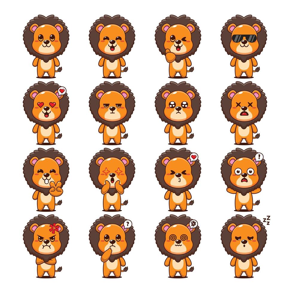 Cute Lion Cartoon Mascot Character Illustration vector