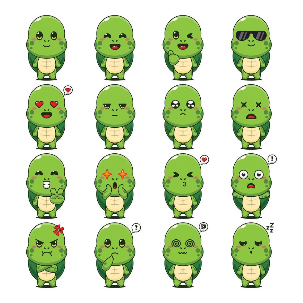 Cute Turtle Cartoon Mascot Character Illustration vector