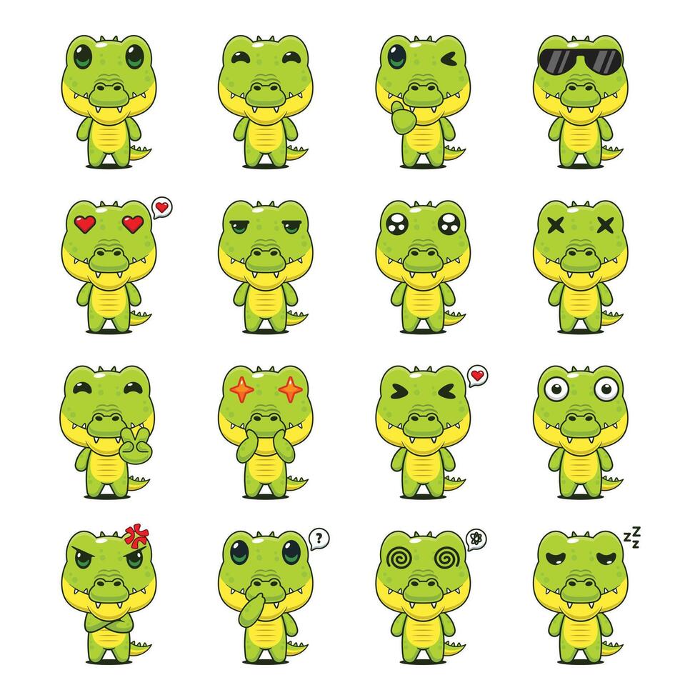 Cute Crocodile Cartoon Mascot Character Illustration vector