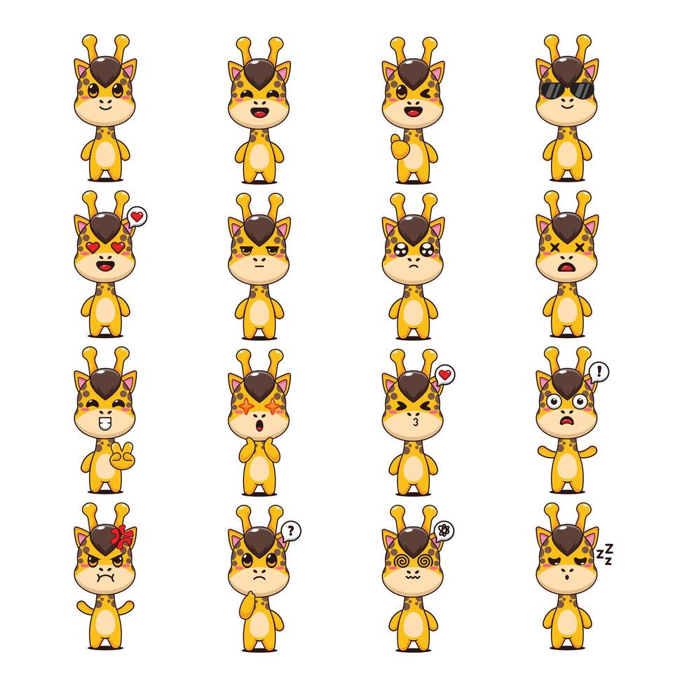 Cute Giraffe Cartoon Mascot Character Illustration vector