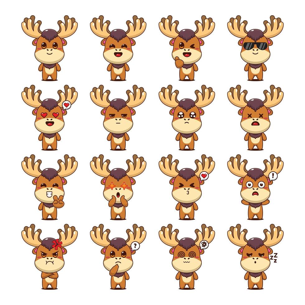 Cute Moose Cartoon Mascot Character Illustration vector