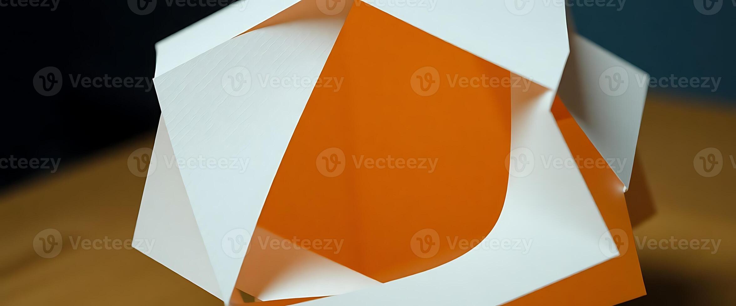 close up of a paper sculpture on a table photo