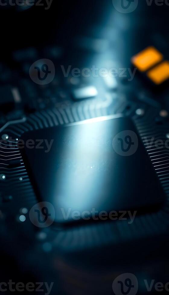 close up view of a processor chip photo