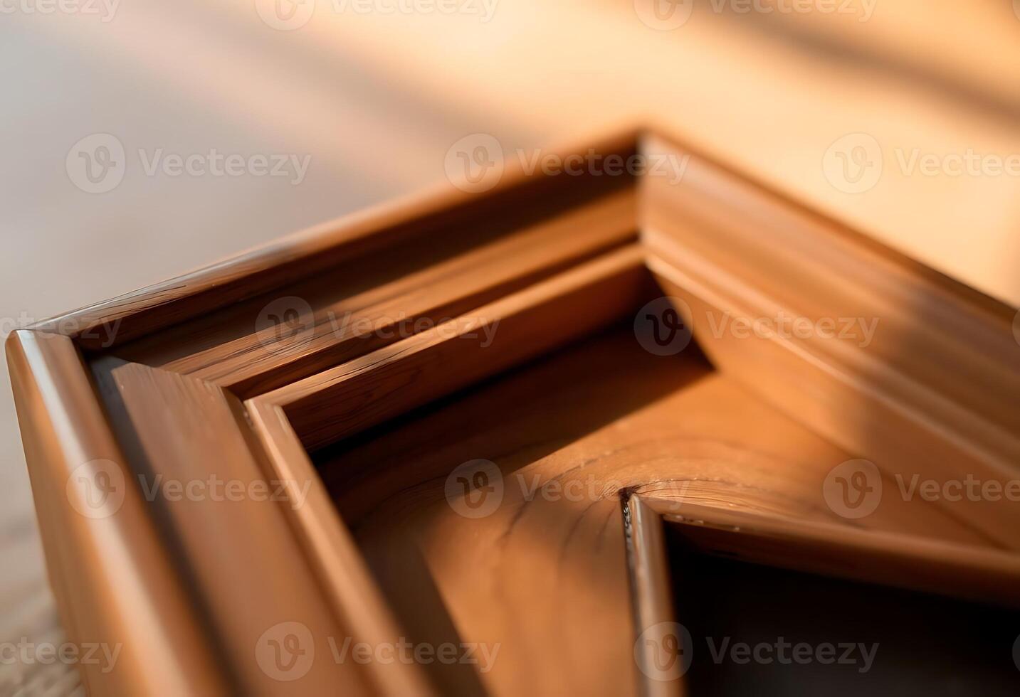 close up of a wooden tray on a table photo