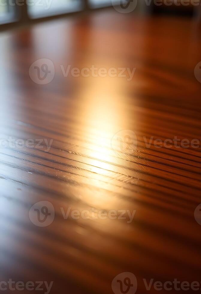 close up of a wooden table with a window in the background photo