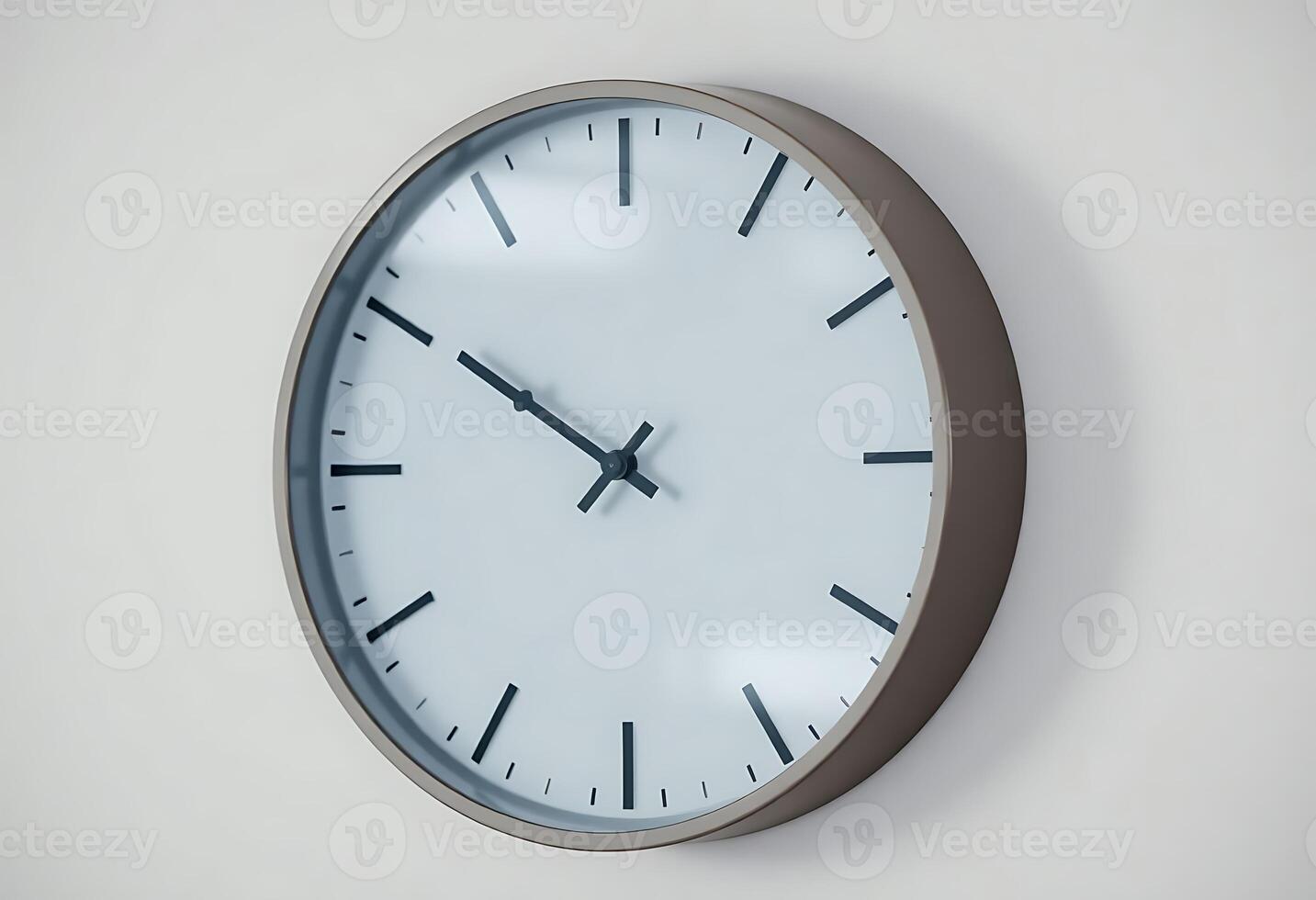 clock is hanging on the wall of a room photo