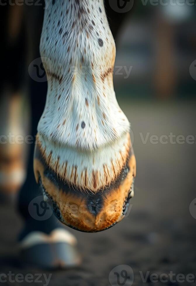 close up of a horse's hooves and feet photo