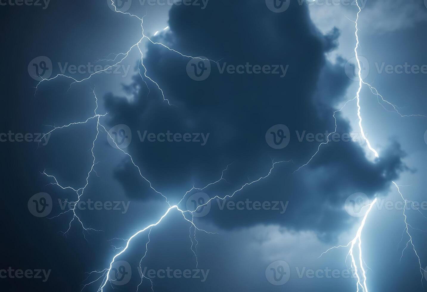 cloud filled with lots of lightning in the sky photo