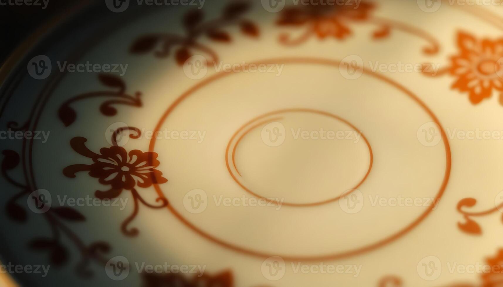 close up of a plate with a circular design on it photo