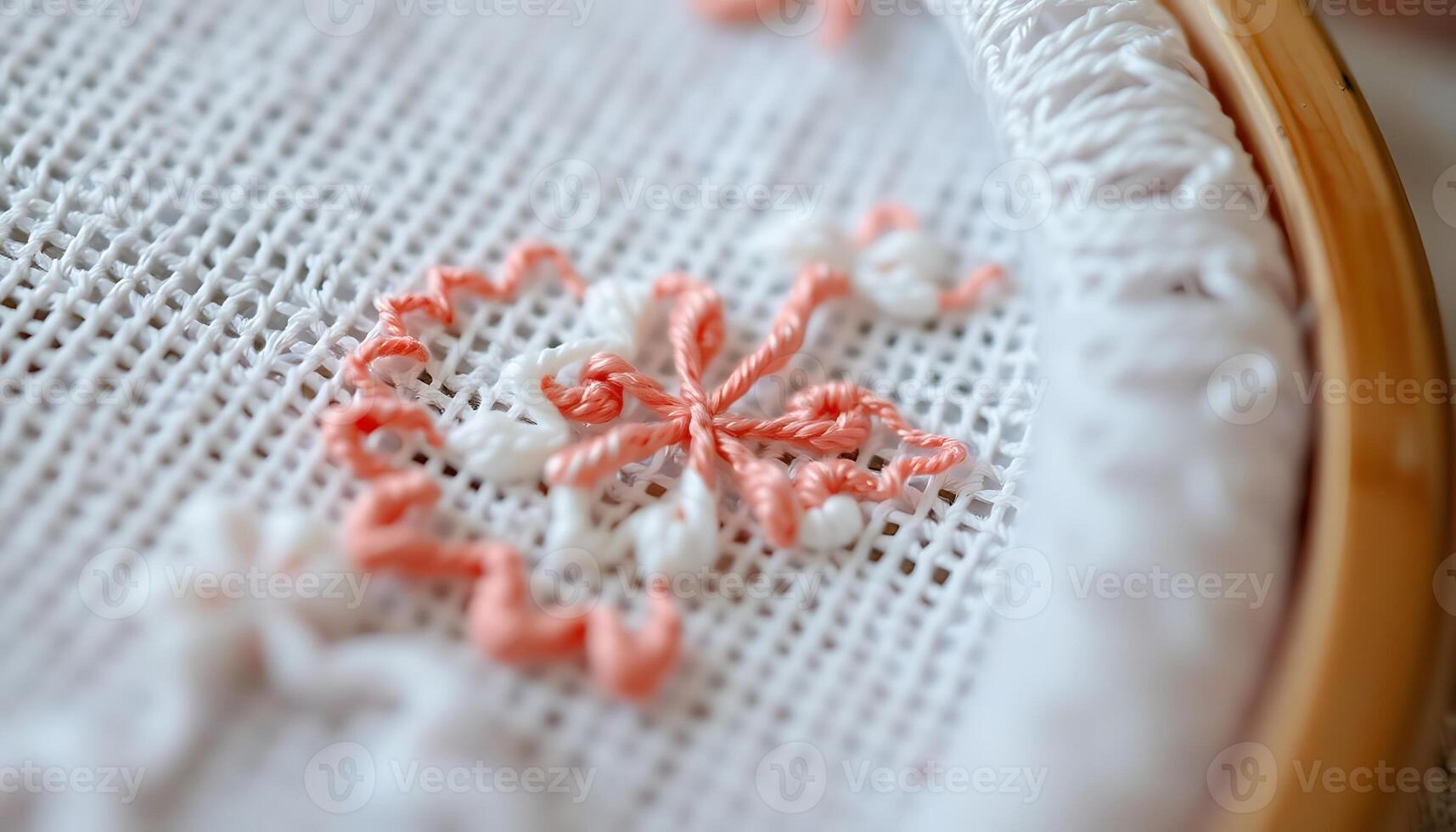 close up of a cross stitch snowflake photo