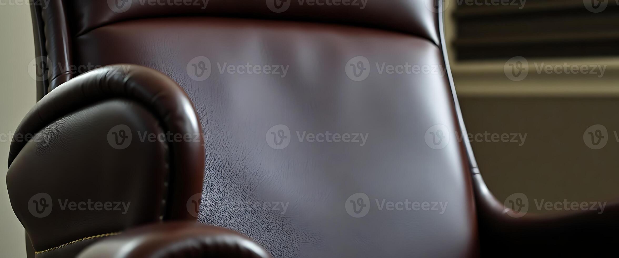 brown leather office chair with arm rest photo