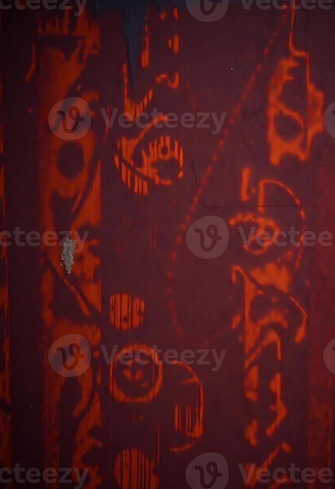 close up of a red and black wall photo