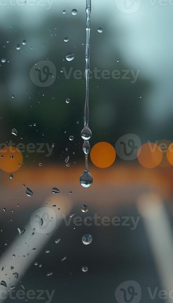drop of water hanging from the side of a window photo