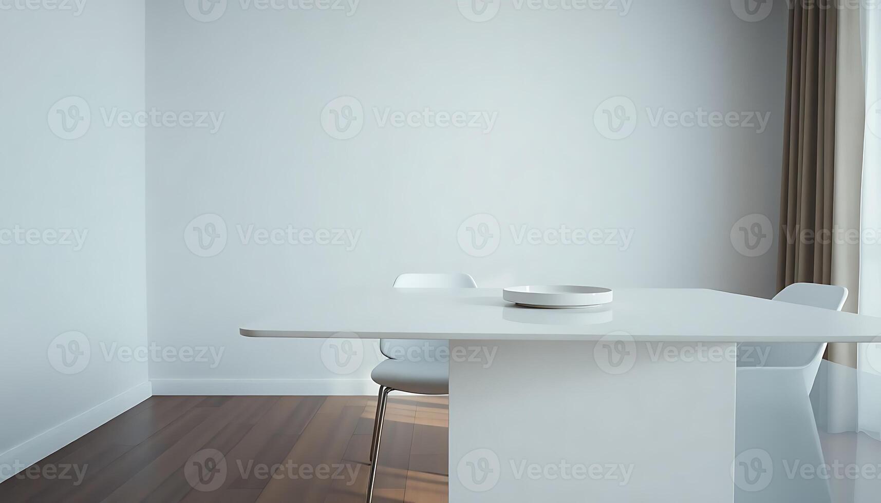 white table with a bowl on top of it photo