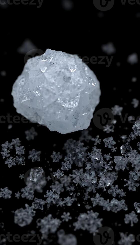 piece of ice sitting on top of a table photo