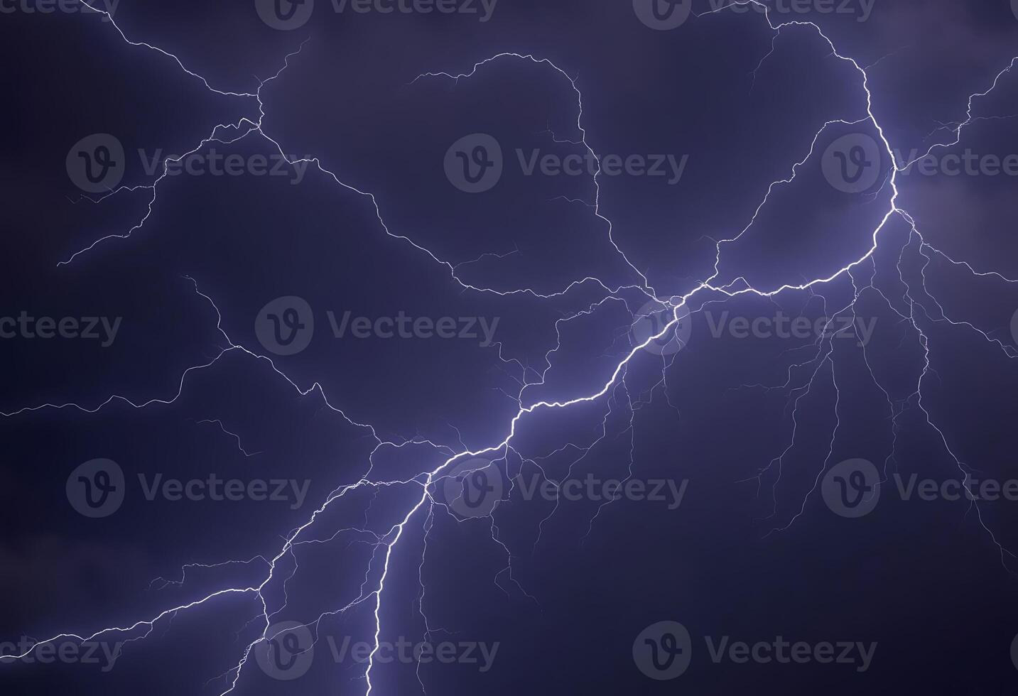 Lightning bolt in the dark sky photo