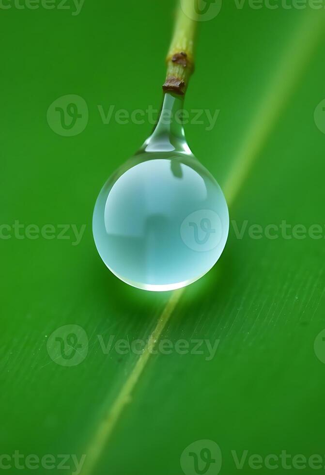 A drop of water on a leaf photo