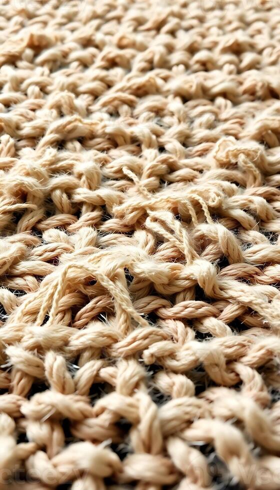 close up view of a crocheted rug photo