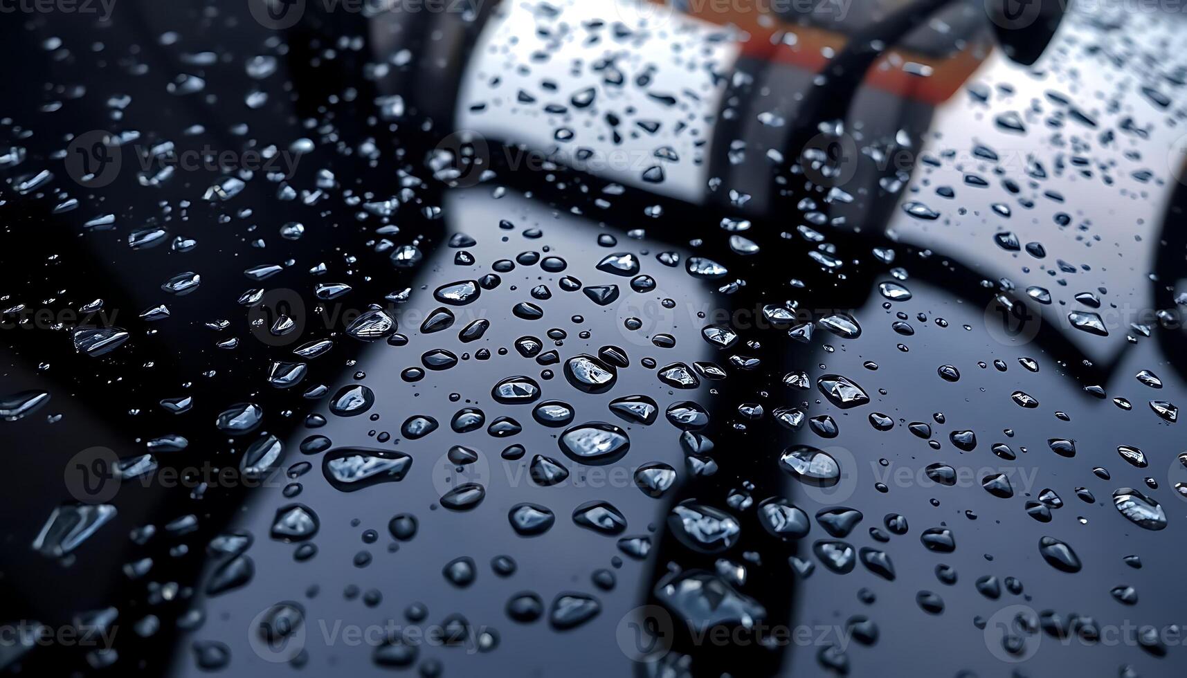 Water drops on a car windshield photo