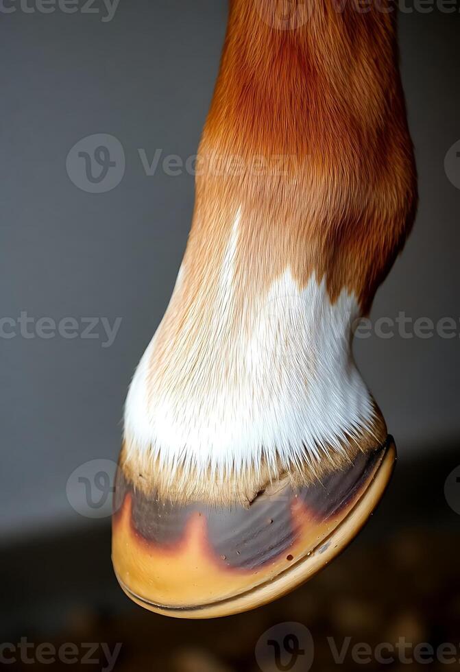 close up of a brown and white horse's head photo