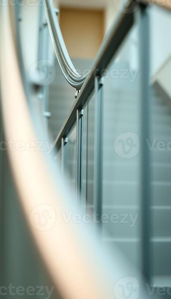 close up of a metal hand rail photo