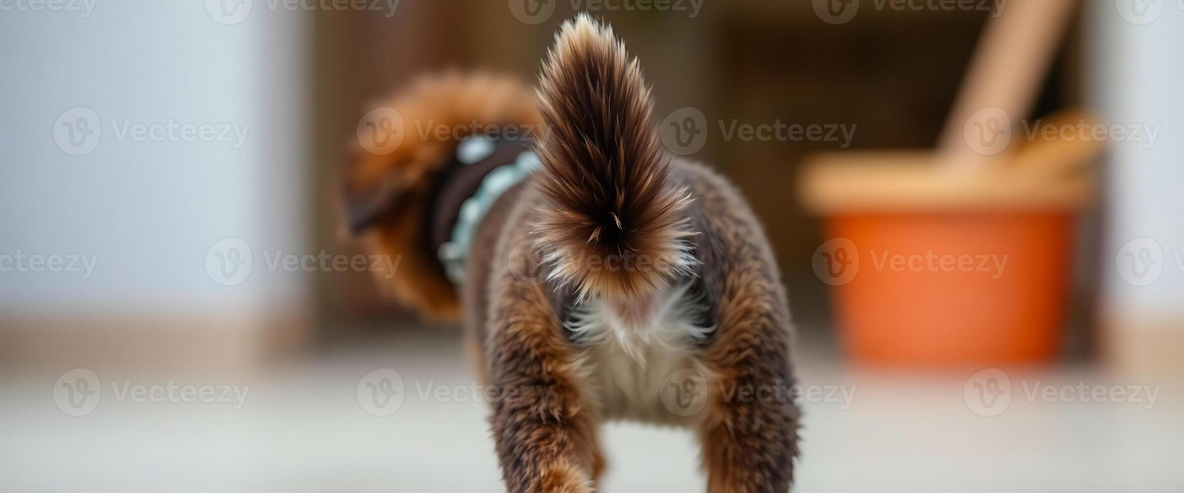 small brown and white squirrel standing on top of a wooden floor photo