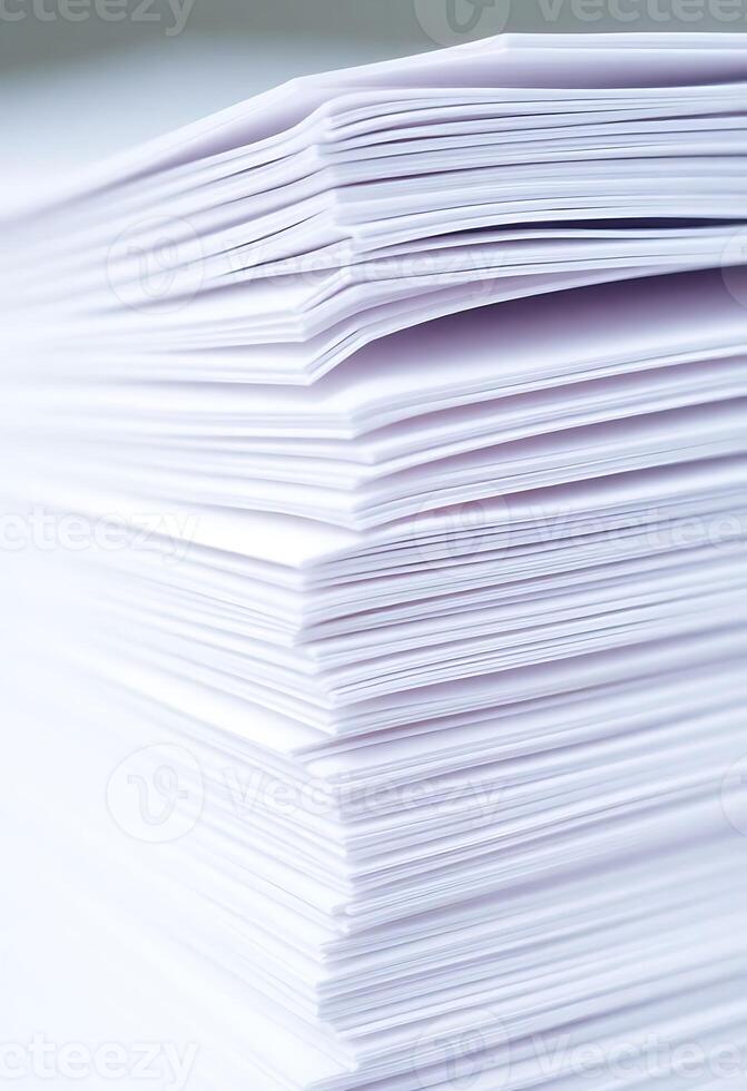 A stack of white paper is shown in the photo