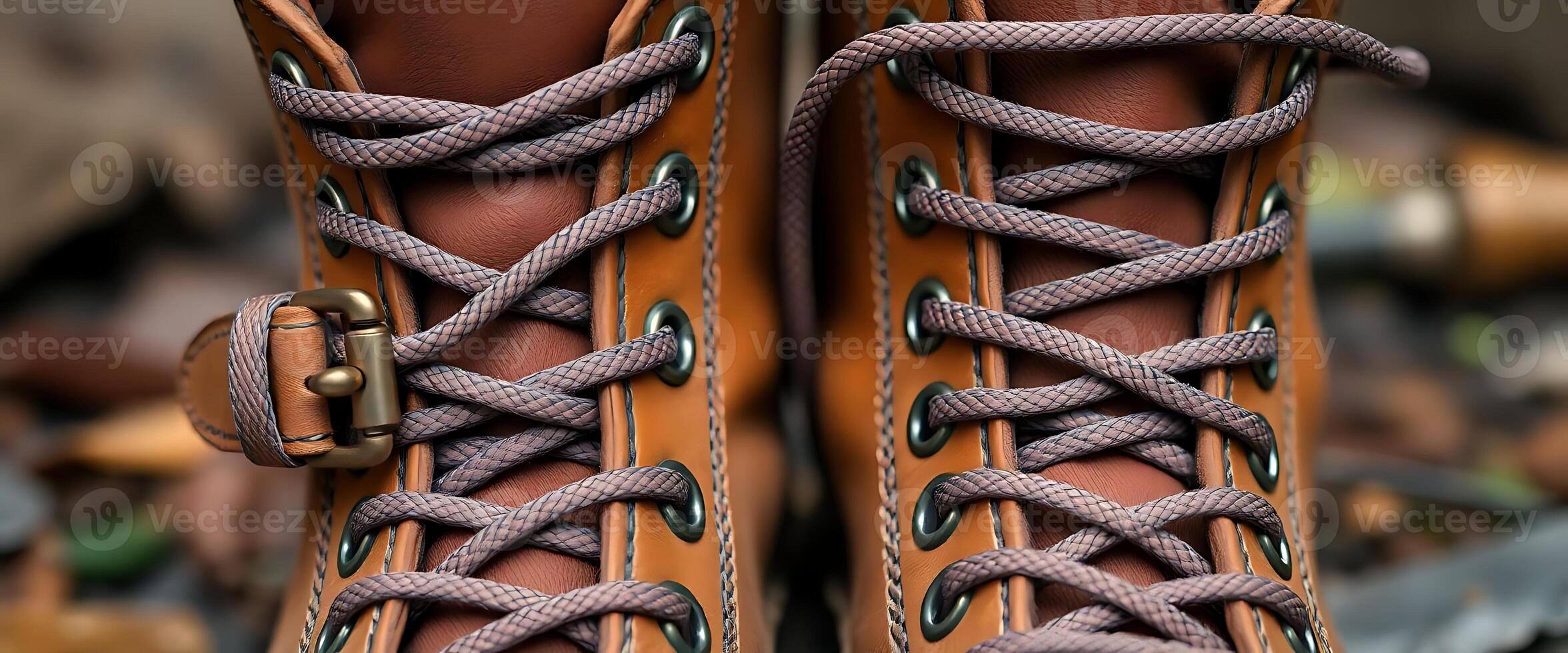 close up of a pair of hiking boots photo