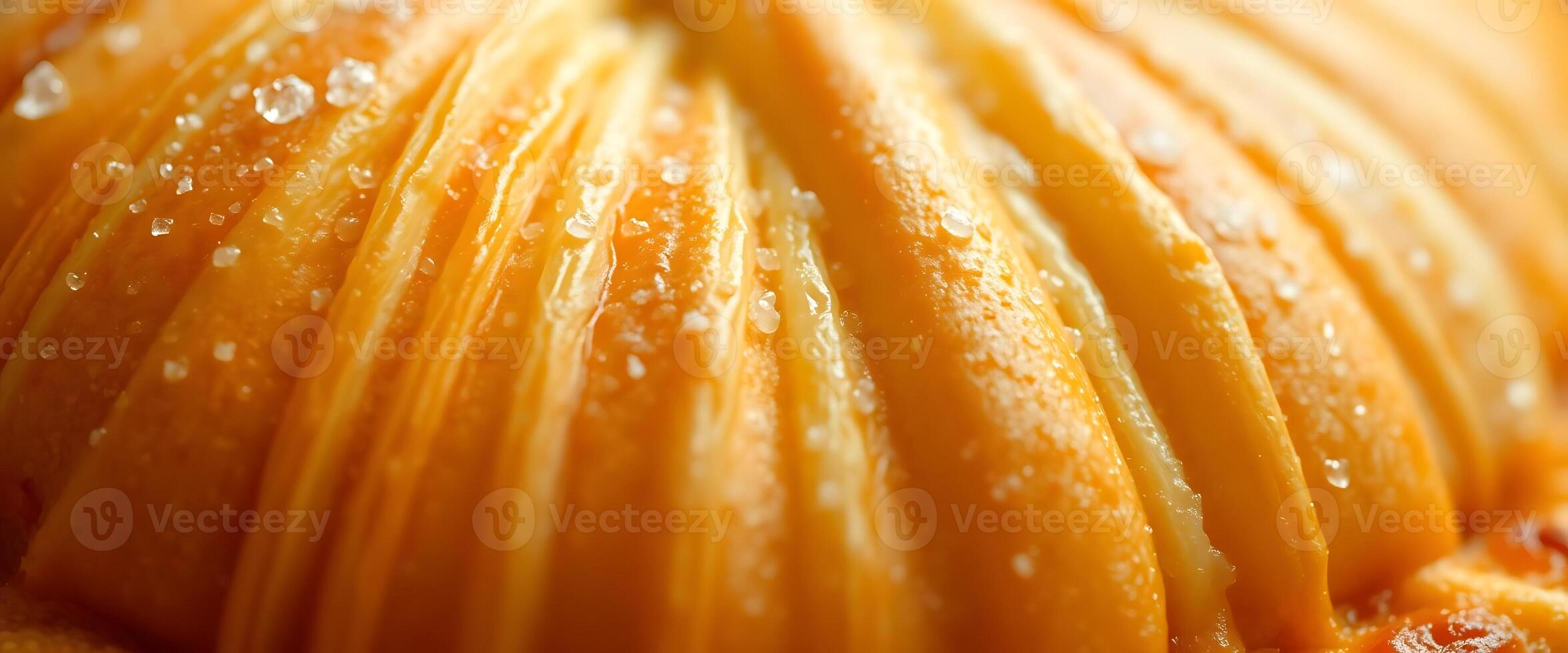 close up of a peeled orange with water droplets photo