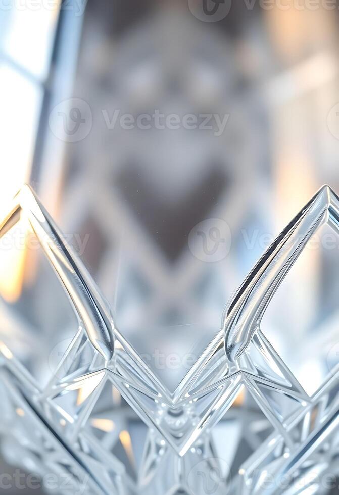 close up of a clear glass bowl photo