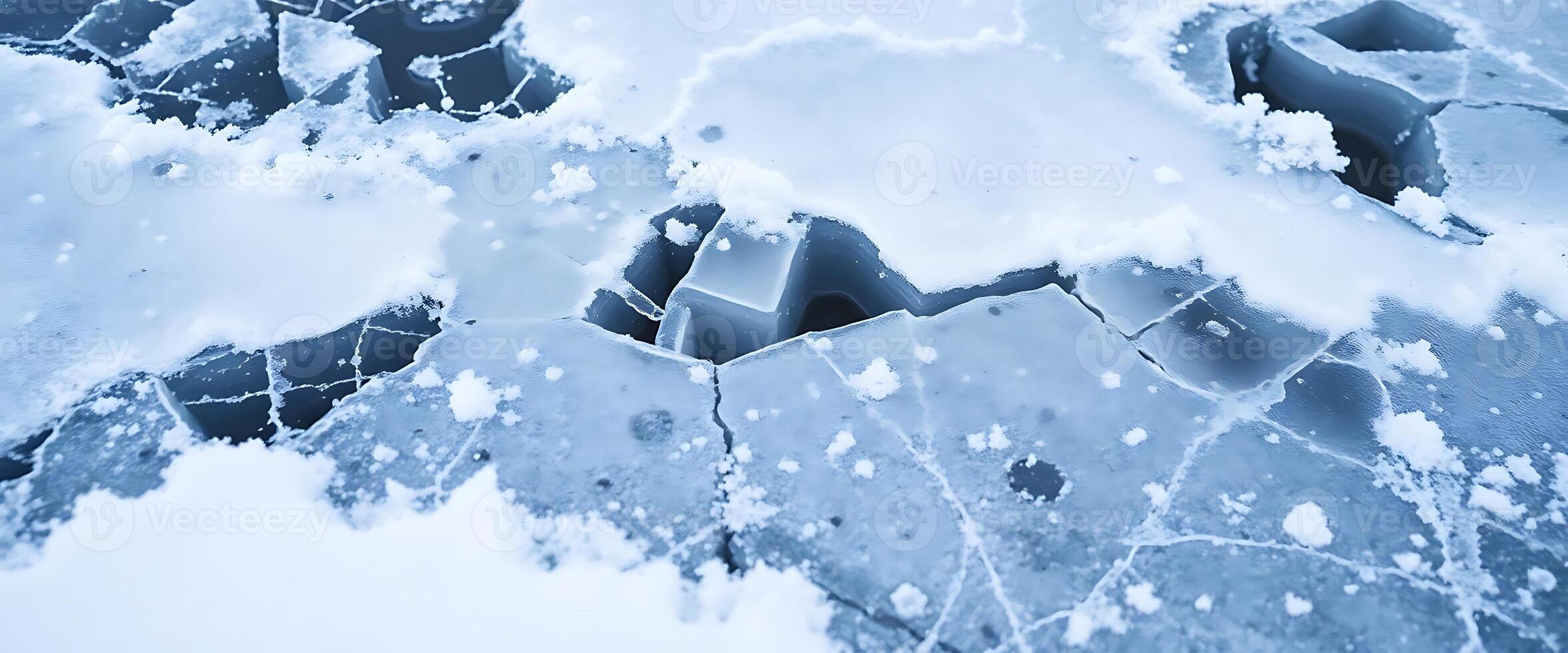 close up of snow and ice on the ground photo