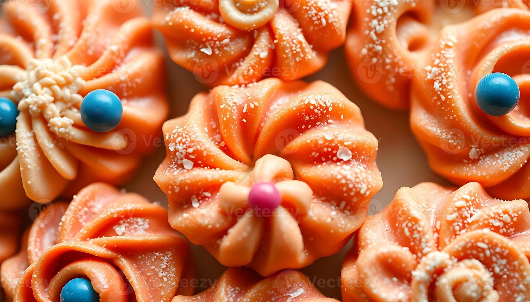 close up of a bunch of small cakes photo