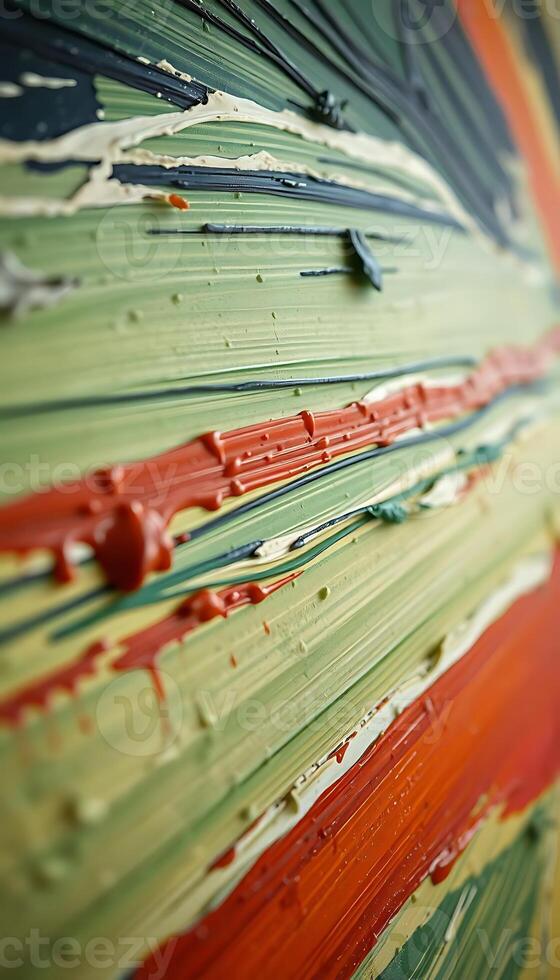 close up of a book with paint streaks on it photo