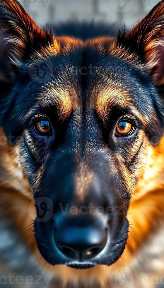 A close up of a german shepherd dog photo
